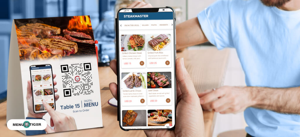 Digital menu QR code smartphone