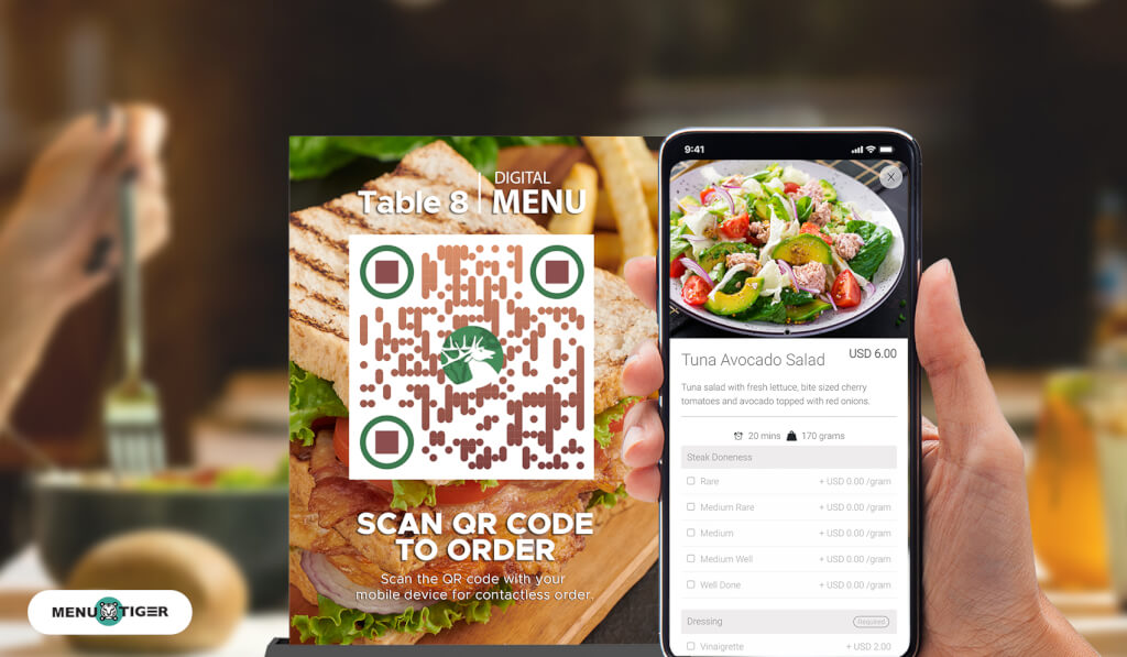 Interactive restaurant QR code menu