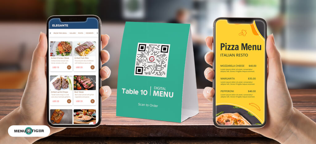 Online ordering page on phone