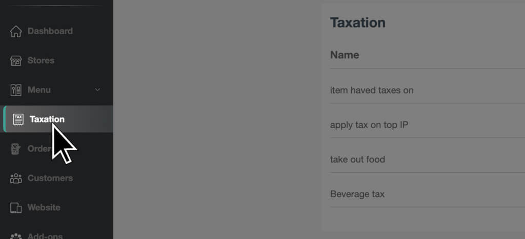Menu item taxation