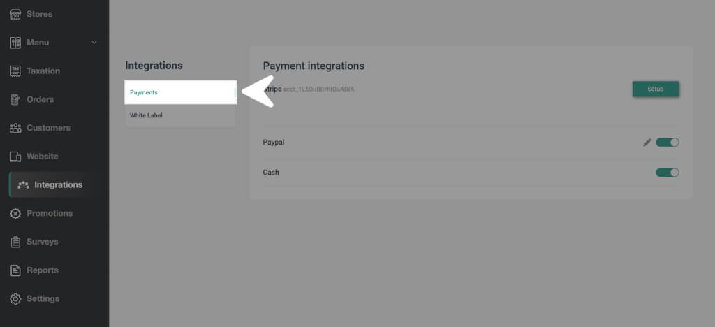admin dashboard payments