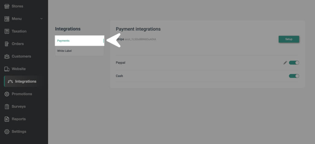 order dashboard mobile payments