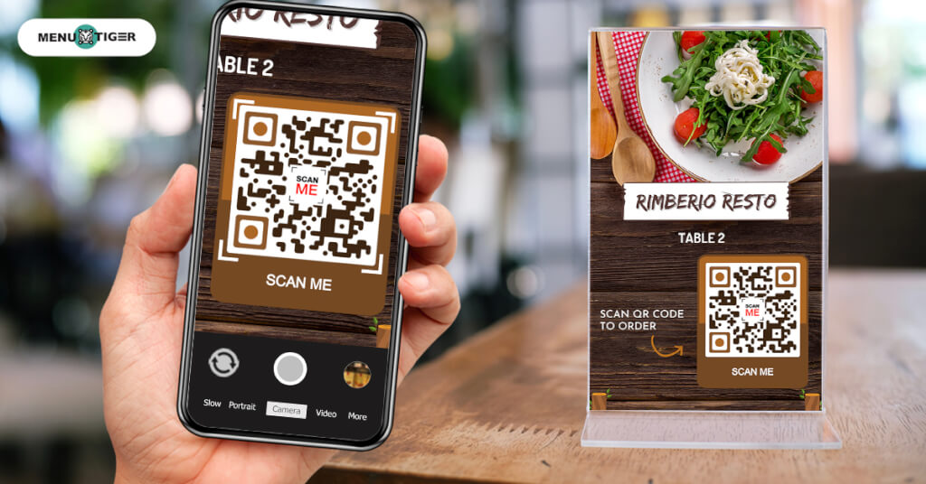 Tabletop menu QR code