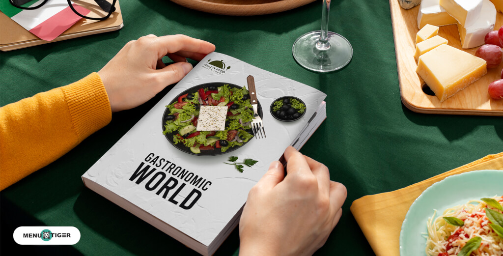 Restaurant book on tabletop