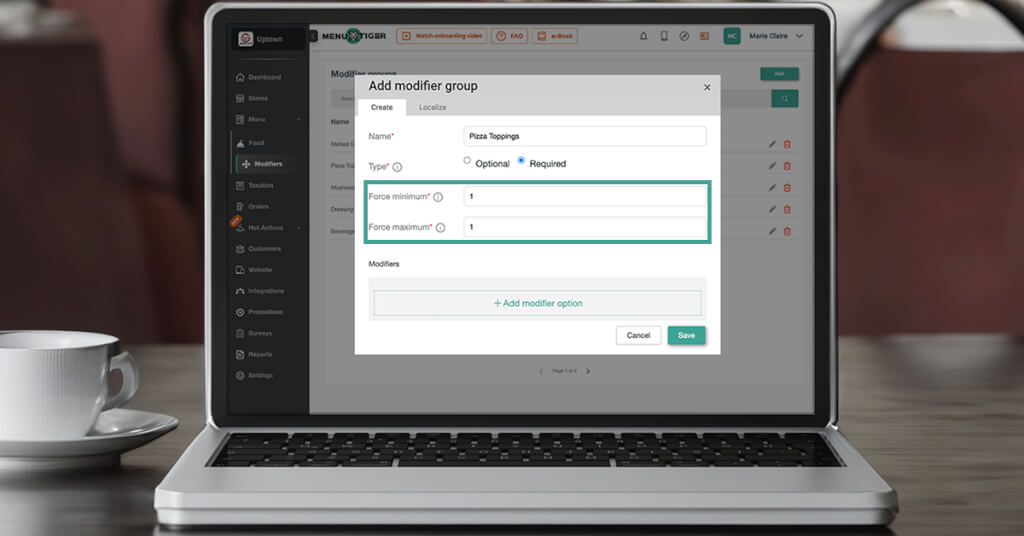 Selecting forced minimum and maximum