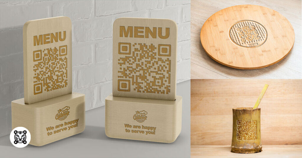Wooden menu QR code