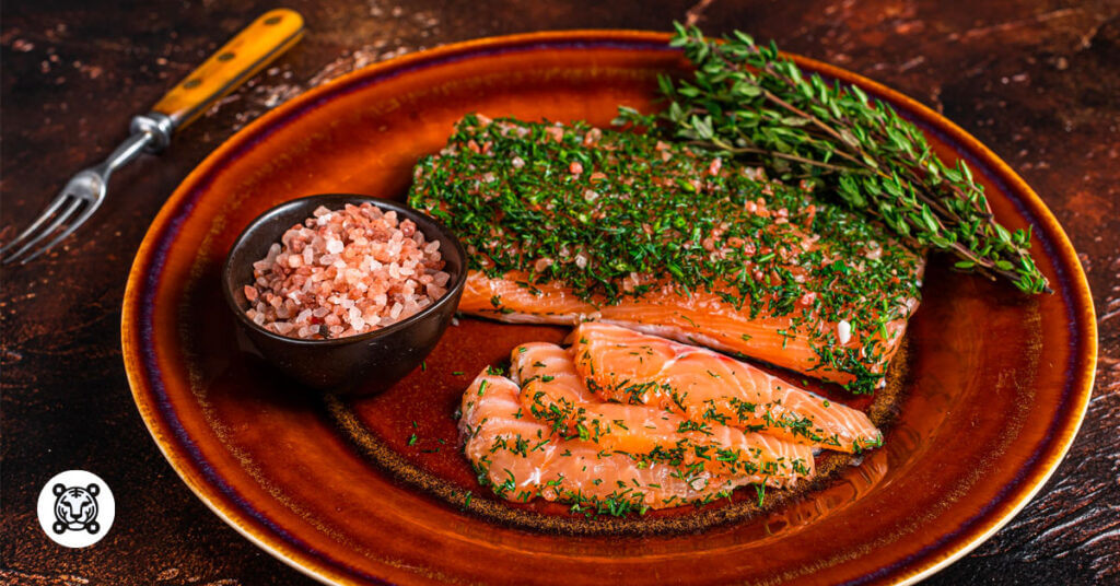 Herb-crusted salmon fillet