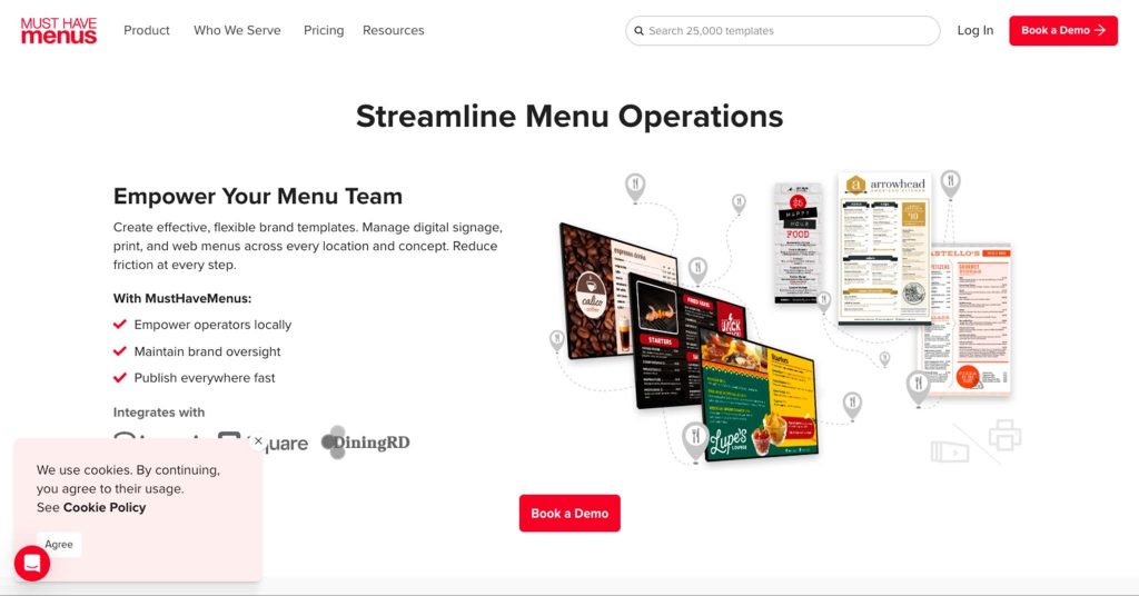 MustHaveMenus homepage screenshot