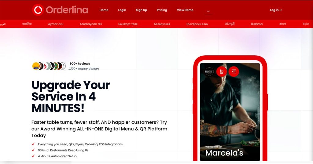 Menuflow homepage screenshot