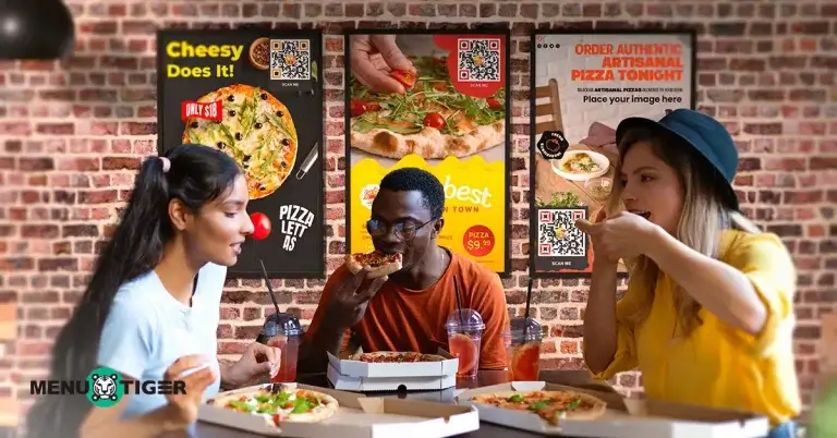 Restaurant posters with QR codes