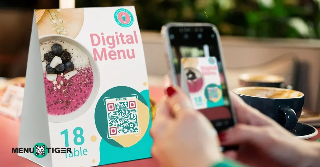 Scanning a digital menu QR code