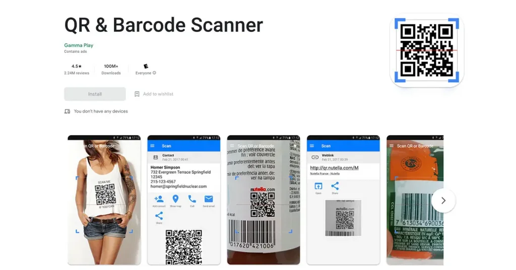 QR and barcode scanner