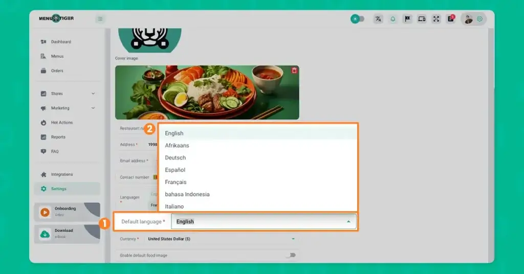 MENU TIGER online menu translation