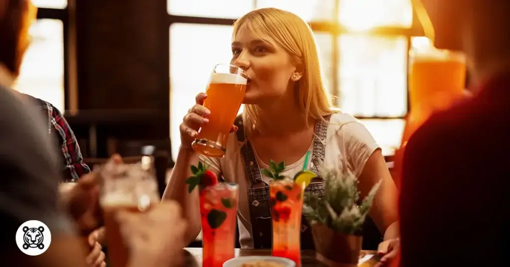 Customers drinking cocktails